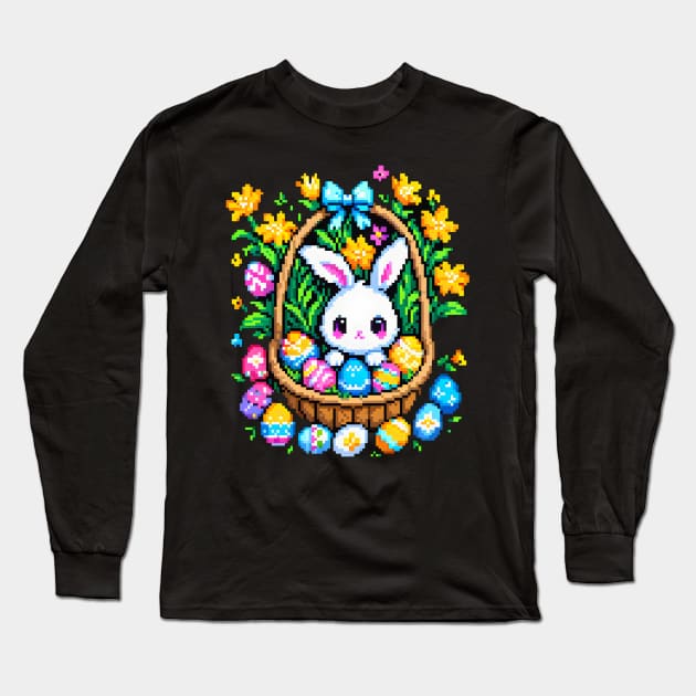 Easter Bunny & Basket Long Sleeve T-Shirt by Jackson Williams